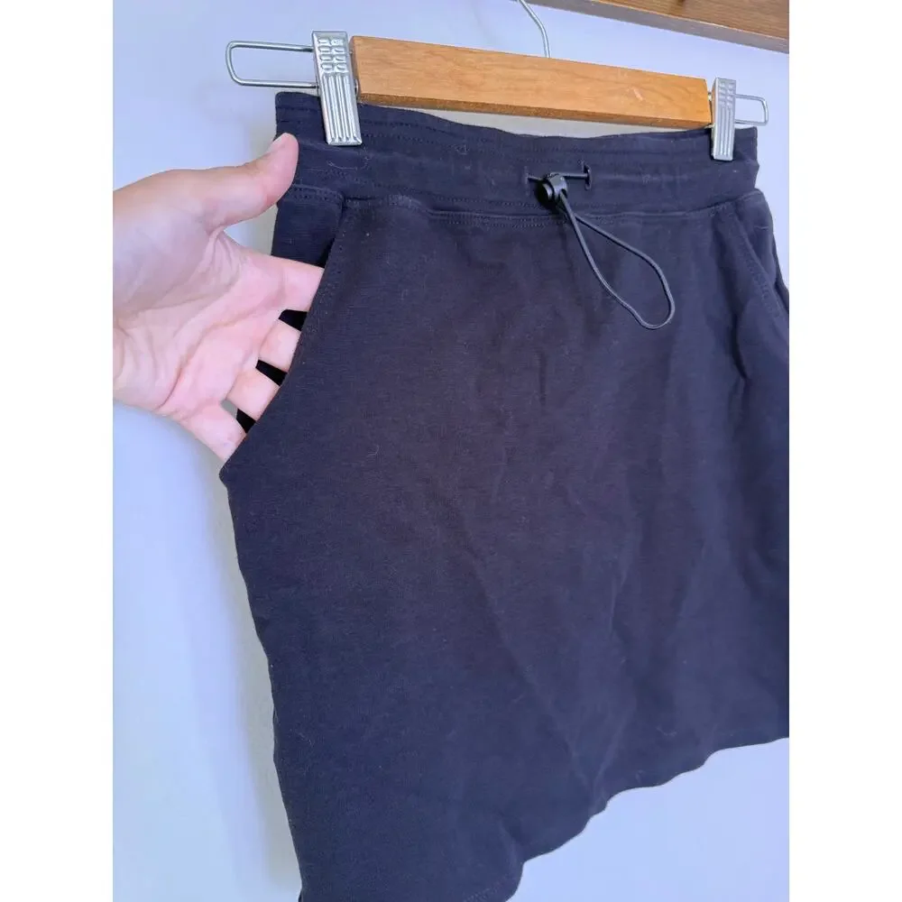 Sundry for Evereve Black Drawstring Mini Skirt Women’s 0 XS Pockets